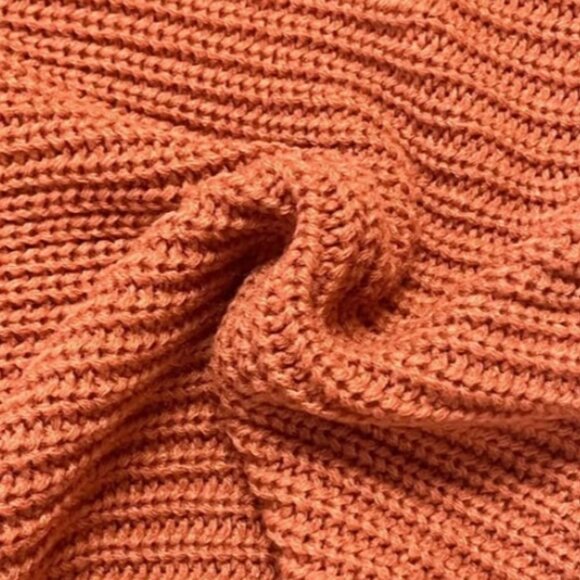 1XL14 Plus Size Casual Cardigan, Solid Button Up Lantern Sleeve V Neck Cardigan - Picture 5 of 5